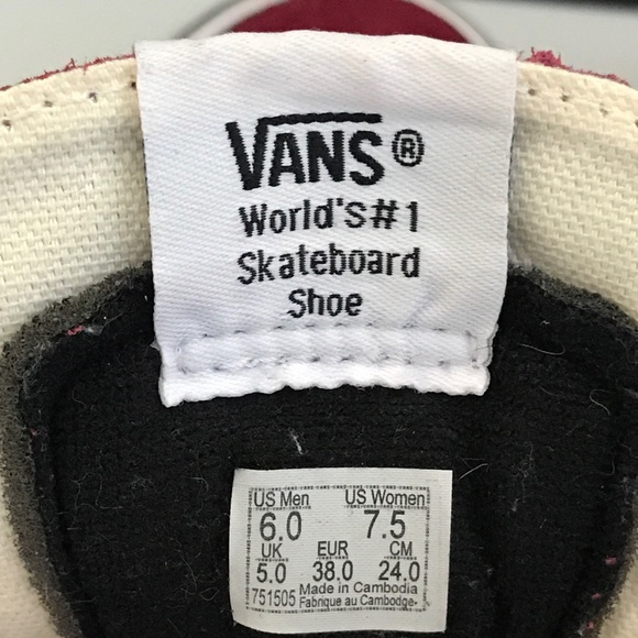 Van’s Sk8-Hi Maroon shoes. - Picture 6 of 6